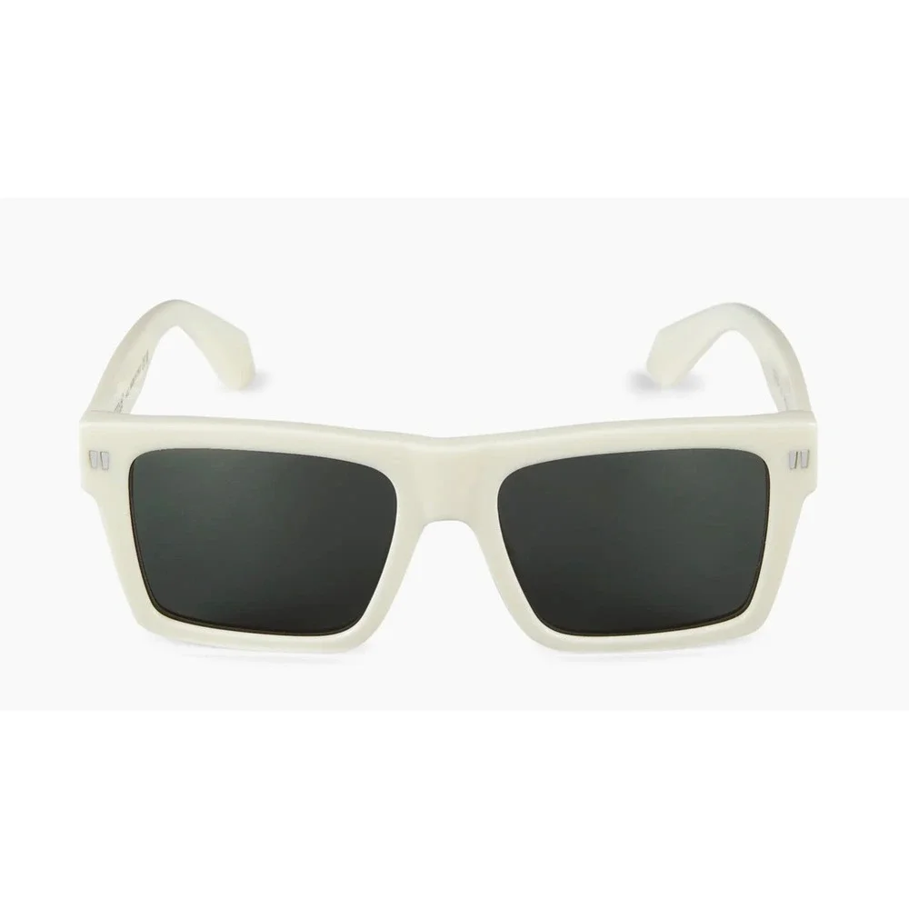 OFF WHITE Sunglasses Men Square Acetate‎ Cream Frame Dark Lens